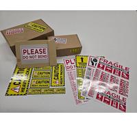 On Top Packaging Sticker Set - 80 Vinyl Labels - 4 Sizes - Strong Adhesive For Shipping - Includes 2 Sheets Per Design.