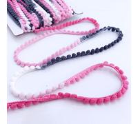 On Trend Fabrics Rainbow Ombre Mini Pom Pom Trim - 5 Colours (Pink/Grey), 3mm