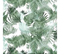 On Trend Fabrics Tonal Tropical Leaves Jungle Print on 100% Woven Cotton Poplin Fabric - Green 50cm Piece
