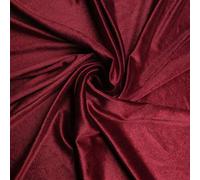On Trend Fabrics Wine Dark Red Soft Stretch Velvet Dress Fabric - Plain Knitted Jersey Velour (By the Meter)