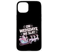 On Wednesdays We Slay Funny Glam Pink Santa Design Case for iPhone 15 Plus