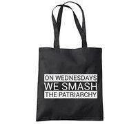 On Wednesdays We Smash The Patriarchy - Tote Shopping Bag - Feminist Feminism One size black