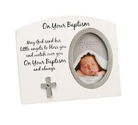 White and Silver MDF Photo Frame 3x4' FW918 - On Your Baptism