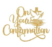 On Your Confirmation Cake Topper, Baby’s 1st Communion Cake Decor, God Bless/First Holy Communion, Religious Christening Baptism Baby’s 1st Birthday Baby Shower Wedding Party Decorations Supplies