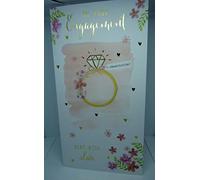 On Your Engagement Card Sent with Love Gold Foiled & Verse Inside Quality Card by Nigel Quiney