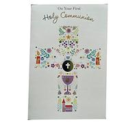 On Your First Holy Communion Card Cross Church Goblet Lovely Verse