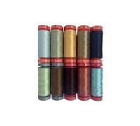 On Your Mark by Seth Apter 10 Small Spools 50wt, 28wt, 12wt - 100% Egyptian Cotton - Ideal for Hand Embroidery, Quilting, Topstitching, Decorative Sewing - Made in Italy