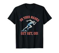 On Your Marks Get Set Go Running Crew Retro Graphic T-Shirt