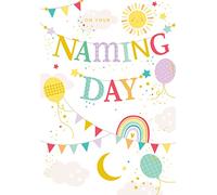 On Your Naming Day Card Rainbow Foil Finish Lovely Verse