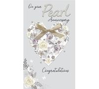 On Your Pearl 30th Anniversary Card Embellished Champagne Greeting Card JGS677