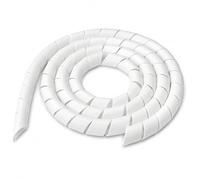 On1shelf 19mm White Spiral Cable Wrap, Flexible Cable Tidy Tube and Wire Management Sleeve for TV, PC, Desk, Office, Home, Workshop and Network Leads, 2m