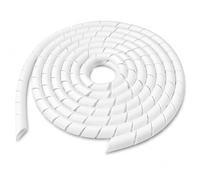 On1shelf 19mm White Spiral Cable Wrap, Flexible Cable Tidy Tube and Wire Management Sleeve for TV, PC, Desk, Office, Home, Workshop and Network Leads, 5m