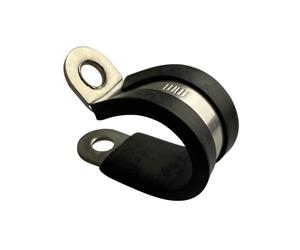 On1shelf 20x 10mm Rubber Lined P Clips Hose Pipe Clamp Stainless Steel - Premium Quality-
