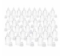 On1shelf 30ml PET Empty Squeezable Dropper Bottles (50 Pack) - Clear Plastic Applicator Bottles with White Caps for Liquids, Oils, DIY, Beauty & Travel