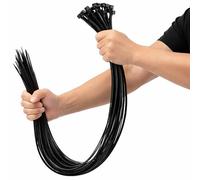 On1shelf® Heavy Duty Industrial Strength 1m Long Cable Ties, 50-Pack, 1000mm x 12.0mm, Strong Black Zip Straps for Large Bundles, Durable Wrap Bands, 40" Nylon Fasteners