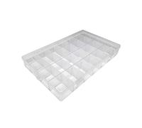 On1shelf Transparent Thick Hard Plastic Adjustable Compartment Slot Plastic Craft Storage Box Organizer For Toy Desktop Jewelry Accessory Drawer Or Kitchen (34.8x22.4x4.8cm)