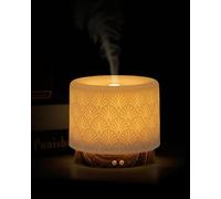 Onaboviva Coral Essential Oil Diffuser, 280ml Aromatherapy Diffuser with Auto Shut-Off, Ultrasonic Cool Mist, Ideal for Large Rooms, Whisper-Quiet, Ceramic & Walnut Base