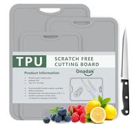 Onadak 3 Pack TPU Cutting Boards with Knife and Juice Groove,Lightweight Cutting Boards for Kitchen,Flexible Chopping Boards for Kitchen,Knife Mark Resistant, BPA-Free, Dishwasher Safe