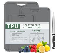 Onadak 3 Pack TPU Cutting Boards with Knife and Juice Groove,Lightweight Cutting Boards for Kitchen,Flexible Chopping Boards for Kitchen,Knife Mark Resistant, BPA-Free, Dishwasher Safe