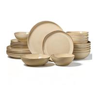 Onader 24 Piece Reactive Glaze Dinner Set for 6 People, Khaki