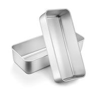 Onader 3lb Loaf Tin Set of 2, Stainless Steel Large Bread Loaf Pan for Baking Banana Bread, Meat Loaf, Lasagna and Cake, Healthy & Sturdy, Oven & Dishwasher Safe, 31.5X 13.7X 7.5 cm