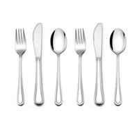 Onader Kids Cutlery Set, 6 Piece Stainless Steel Children Flatware Safe Toddler Tableware - 2 x Knives, 2 x Forks & 2 x Spoons, Mirror Polish & Dishwasher Safe