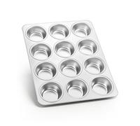 Onader Yorkshire Pudding Tray 12 Cup, Stainless Steel Muffin Cupcake Tin for Baking Muffin, Mince Pie, Brownie, Quiche, Non-Toxic & Heavy Duty, Oven & Dishwasher Safe