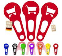 OnAir 3x Shopping Cart Chip - Red, Stainless Steel, Removable Keychain Design