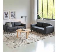 onalaska fabric 2+2 seater sofa in basel dark grey