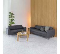 onalaska fabric 2+3 seater sofa set in basel dark grey