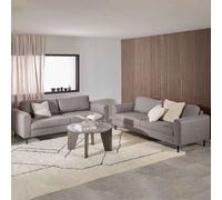 onalaska fabric 3+3 seater sofa set in basel light grey brown