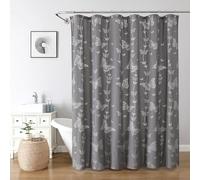 Onalasyc Butterfly Shower Curtain, Lace Butterfly Shower Curtains for Bathroom, Grey Sheer Shower Curtain, Vintage Aesthetic Decor Bathroom Waterproof Shower Cutain, 12 Pcs Hooks, 72 in x 72 in