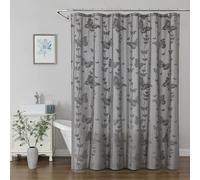 Onalasyc Grey Butterfly Shower Curtain, Lace Butterfly Shower Curtains for Bathroom, Grey Sheer Shower Curtain Vintage Aesthetic Decor Bathroom Waterproof Shower Cutain, 12 Pcs Hooks, 72 in x 72 in