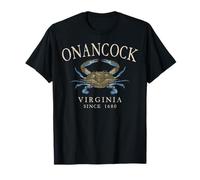 Onancock Virginia Blue Crab Since 1680 Arched Antique White T-Shirt