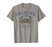 Onancock Virginia Blue Crab Since 1680 Navy Blue Letters T-Shirt