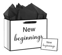 ONANNA New Beginnings Gift Bag with Tissue Paper and Greeting Card Gifts Wrapping Paper Bag for Graduation Divorce Retirement Going Away Farewell New Job Housewarming, Party Decorations Supplies
