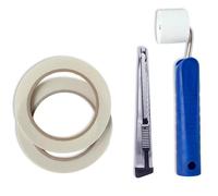 ONAO Shoji Screen Repair Kit for Plastic Shoji Paper - Double Sided Shoji Tape 0.2" x 131.2 ft (65.6 ft x 2 Rolls), Application Roller, Cutter - Made in Japan