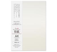 ONAO Washi Paper Sheet A4 Size [Plain Natural] Printer Paper (100 Sheets), Laser and Inkjet Printable for Printing, Greeting, Invitation, Craft, Made in Japan (47361)