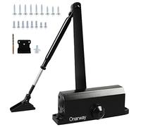 Onarway Adjustable Automatic Size 3 Spring Hydraulic Door Closer/Closure Aluminum Alloy, for Residential and Commercial Use with Fitting Template for Middle-Weight Door-Black