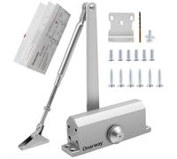 Onarway Automatic Door Closer with Flex-Stop Feature - Adjustable Speed Size 3 Spring Hydraulic Door Closure for 45-60kg Doors - Easy Passage for Residential and Commercial Use