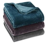 Onarway Dog Blanket for Pet Washable: Fluffy Soft Medium Throw for Cat Puppy Kitten Dogs - 3packs 70x100cm Pet Blankets for Sofa Bed Car Indoor Grey Purple Lake Green