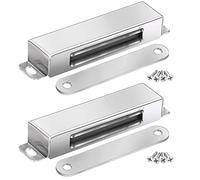Onarway Magnetic Door Catch 30KG Pull Strong Magnet Cabinet Latches Magnetic Hardware Stainless Steel Chrome Door Closer for Bathroom Kitchen Sliding Door Window Cupboard (60lbs Strength 2 Pack)