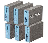 Onarway Sanding Blocks 6 Pack Wet and Dry Dual-use,Sanding Sponges Coarse and Fine - 60/80/100/120/180/220 Grits 6 Different Specifications, Washable and Reusable, Ideal for Wood Metal Wall Polishing