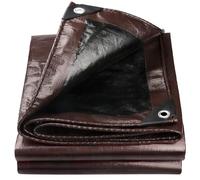 Onarway Tarpaulin Waterproof Heavy Duty: 3m x 3m 150GSM Waterproof Ground Sheet with Reinforced Grommets - Multipurpose Tarp Gover For Outdoor - Brown Black