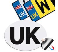Onarway UK Magnetic Car Stickers 1 Pack and Pair of UK Car Number Plate Stickers, Set of 3 UK Stickers for Cars, Vans, Trucks, No Blow off and Easy to Remove without Scratching, for European Roads