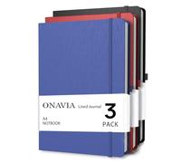 ONAVIA A4 Hardcover Notebooks 3 Pack, Lined Work Journals, 160 Pages