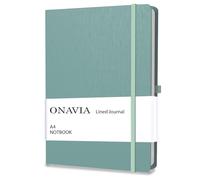 ONAVIA A4 Notebook Hardcover, 8.5" x 11" Lined Journal College Ruled Notebook for Work, Office Meetings, Travel, Note Taking, Planning & Daily Writing, 160 Pages, Midnight Green