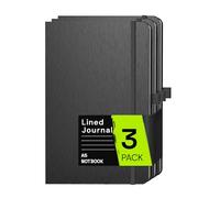 ONAVIA A5 Lined Journal Notebook, 7mm College Ruled Notepad, Journaling for Writing, Work, School, Travel and Note Taking, Hardcover 160 Pages (80 Sheets) 5.79 x 8.3 inches (3 Pack Black)