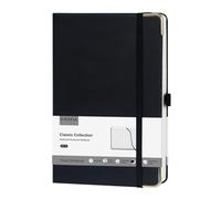 ONAVIA A5 Notebook Hardcover, Lined Journal College Ruled Notebook Hardback, 100GSM Thick Paper, No Bleed, A5 Leather Notepads for Men/Women Work, Office School Supplies, 5.8" x 8.3", Black