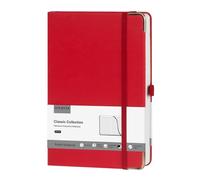 ONAVIA A5 Notebook Hardcover, Lined Journal College Ruled Notebook Hardback, 100GSM Thick Paper, No Bleed, A5 Leather Notepads for Men/Women Work, Office School Supplies, 5.8" x 8.3", Red